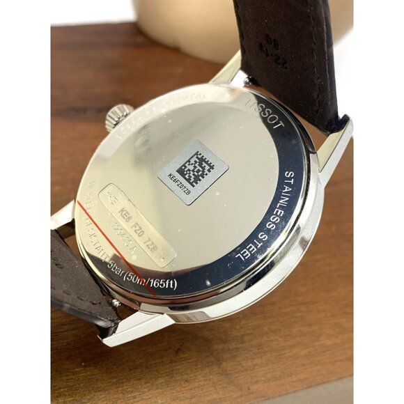 Tissot Men's Watch T1294101601300 Swiss Quartz White Dial Brown Leather 42mm - Picture 7 of 14